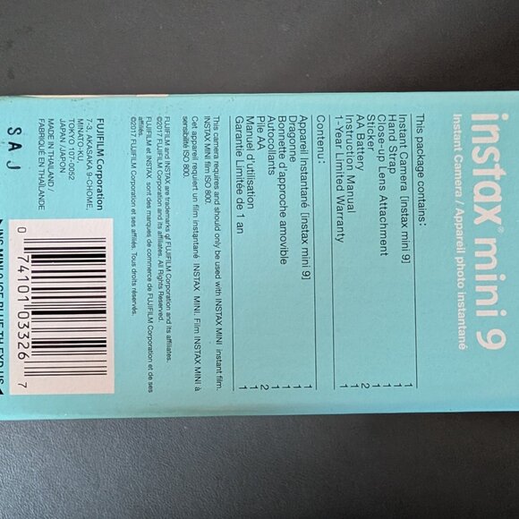 Fujifilm Instax Mini 9 Instant Camera - Ice Blue - With 2 packs film exp 2021 - Picture 4 of 9